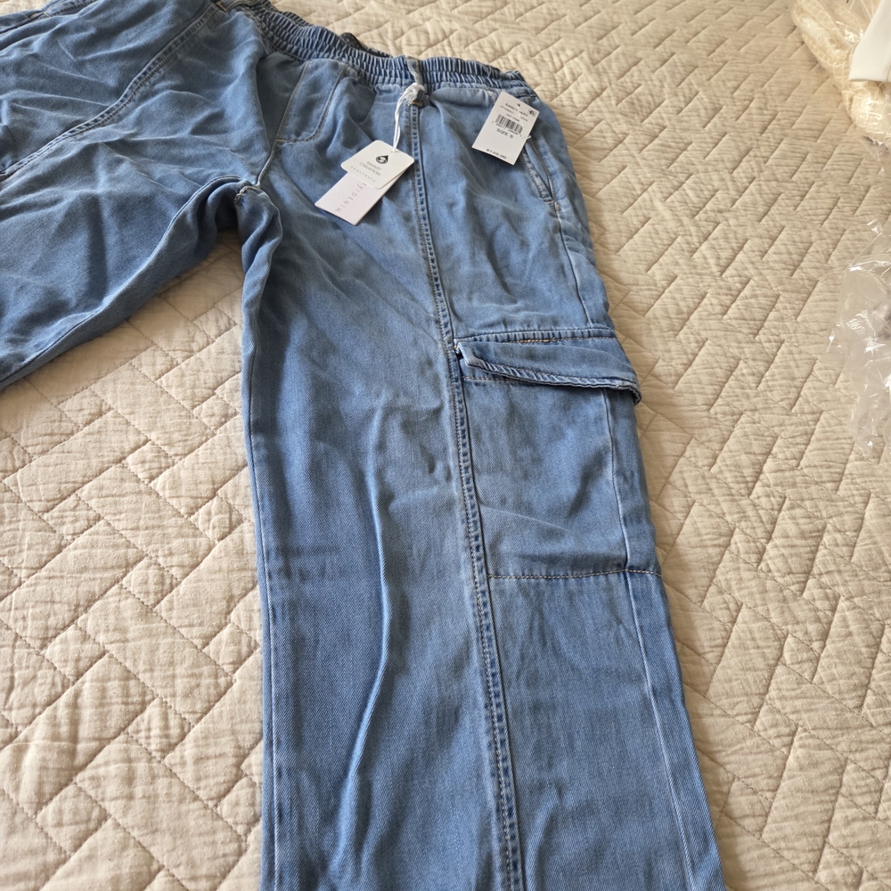 Sanctuary Blue Ankle & Cropped Cargo Jeans